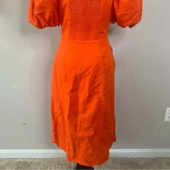 NWOT Banana Republic Bright Orange Midi Dress - Picture 11 of 14